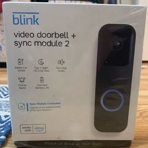 Blink Video doorbell and sync module 2- Brand new, never opened!